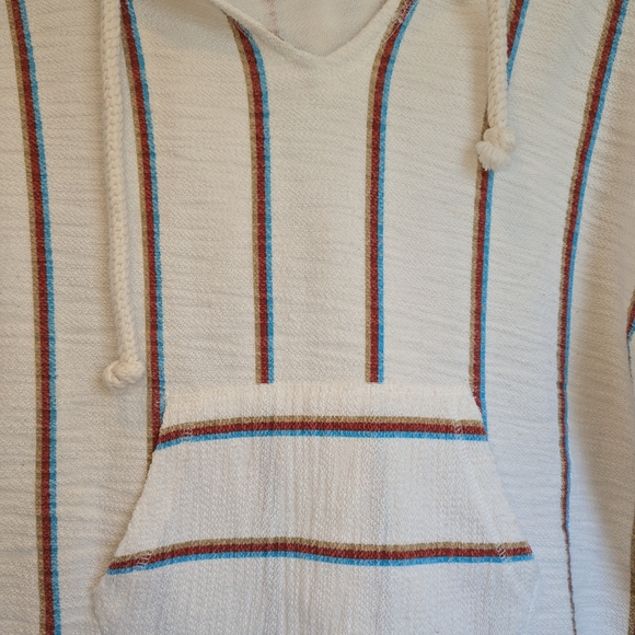 Ocean Drive Beach Sweatshirt Women's Medium Hoodie Stripes Surf Bum - Picture 3 of 6